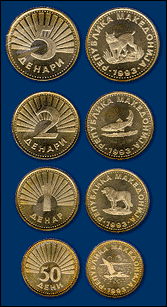 1, 2, 5, denars